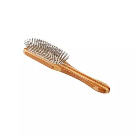 Low Style Detangling Pet Brush 100% Premium Alloy Pin Pure Bamboo Handle Medium Striped Finish A11 - SB Pet Brushes & Combs