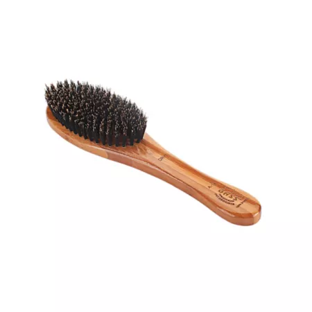 Bass Shine & Condition Pet Brush 100% Premium Natural Bristles Pure Bamboo Handle Full Oval Oak Wood Finish A14 – DB Pet Brushes & Combs