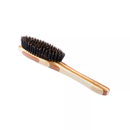 Bass Shine & Condition Pet Brush 100% Premium Natural Bristles Pure Bamboo Handle Full Oval Striped Finish A14 – SB Pet Brushes & Combs