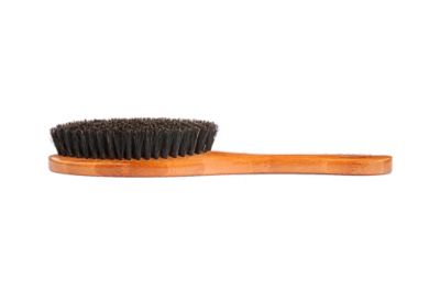 Image showing  Shine & Condition Pet Brush, 100% Premium Natural Bristle, SOFT Pure Bamboo Handle, Oak Wood Finish, A15 - DB