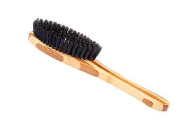Bass Shine & Condition Pet Brush, 100% Premium Natural Bristle, SOFT Pure Bamboo Handle, Striped Finish, A15 - SB