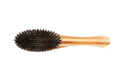 Image showing  Shine & Condition Pet Brush, 100% Premium Natural Bristle, SOFT Pure Bamboo Handle, Striped Finish, A15 - SB