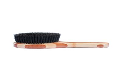 Image showing  Shine & Condition Pet Brush, 100% Premium Natural Bristle, SOFT Pure Bamboo Handle, Striped Finish, A15 - SB