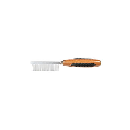 Bass Style & Detangle Pet Comb, 100% Premium Alloy Pin, Fine Tooth, Pure Bamboo Handle, Oak Wood Finish, A16 - DB