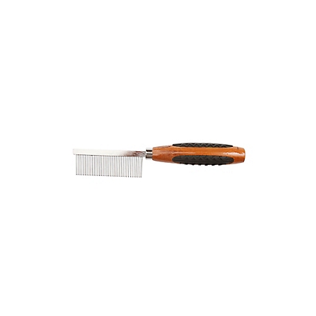 Bass Style & Detangle Pet Comb, 100% Premium Alloy Pin, Wide Tooth, Pure Bamboo Handle, Oak Wood Finish, A17 - DB