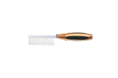 Bass Style & Detangle Pet Comb, 100% Premium Alloy Pin, Wide Tooth, Pure Bamboo Handle, Striped Finish, A17 - SB
