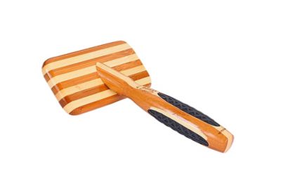 Image showing  De-matting Pet Brush, 100% Premium Alloy Pin, FIRM Pure Bamboo Handle, Medium, Slicker Style Striped Finish, A20 - SB