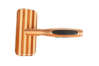 Image showing  De-matting Pet Brush, 100% Premium Alloy Pin, FIRM Pure Bamboo Handle, Medium, Slicker Style Striped Finish, A20 - SB