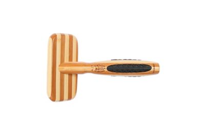 Image showing  De-matting Pet Brush, 100% Premium Alloy Pin, SOFT Pure Bamboo Handle, Small, Slicker Style, Striped Finish, A21 - SB