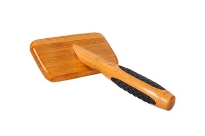 Image showing  De-matting Pet Brush, 100% Premium Alloy Pin, SOFT Pure Bamboo Handle, Medium, Slicker Style, Oak Wood Finish, A23 - DB