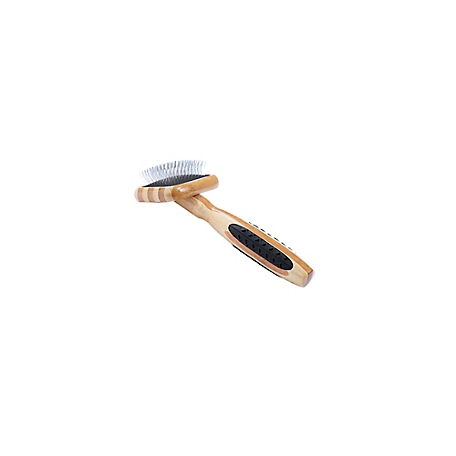 Bass Style & Detangle Pet Comb, 100% Premium Alloy Pin, Staggered Tooth, Pure Bamboo Handle, Striped, A27 - SB