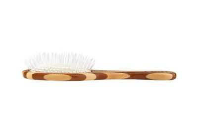 Image showing  Ultra-Flex Style & Detangle Pet Brush, Ultra-Flex Nylon Bristle, Pure Bamboo Handle, Full Oval, Striped Finish, A24 - SB