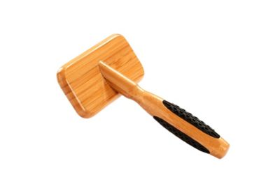 Image showing  The Rake Style & Detangle Pet Brush, 100% Premium Alloy Pin, Pure Bamboo Handle, Slicker Style, Oak Wood Finish, A28 - DB