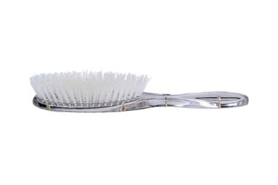 Image showing  Mane & Tail Firm-Flex Nylon Bristle High-Polish Horse Brush with Acrylic Handle, Full Oval