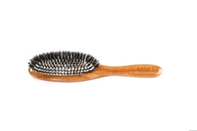 Image showing  Shine & Condition 100% Natural Bristle/Nylon Pin Pet Grooming Brush with Pure Bamboo Handle, Medium Oval