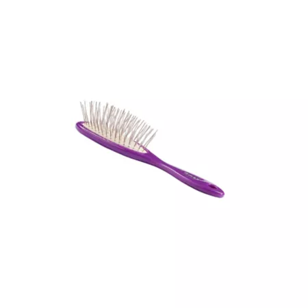 Low Style Detangling Pet Brush 100% Premium Alloy Pin Highly Polished Acrylic Handle Small Oval Purple Finish 57 - RLP Pet Brushes & Combs