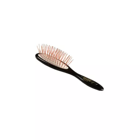 Low Style Detangling Pet Brush 100% Premium Alloy Pin Highly Polished Acrylic Handle Small Oval Black Finish 57 - JTL Pet Brushes & Combs