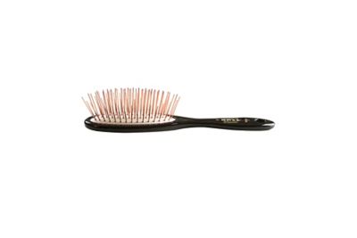 Image showing  Style & Detangle Pet Brush, 100% Premium Alloy Pin, High Polish Acrylic Handle, Small, Oval, Black Finish, 57 - JTL