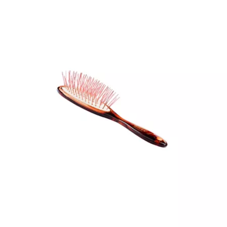 Low Style Detangling Pet Brush 100% Premium Alloy Shaft Highly Polished Acrylic Handle Small Oval Tortoise Finish 57 - TSL Pet Brushes & Combs