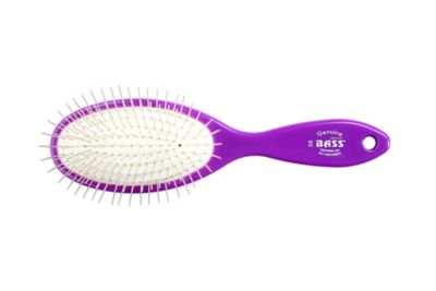 Image showing  Large Style and Detangle Oval Pet Brush, 100% Premium Alloy Pin, High Polish Acrylic Handle, Purple Finish