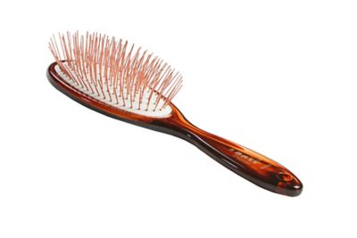 Bass Style & Detangle Pet Brush, 100% Premium Alloy Pin, High Polish Acrylic Handle, Large, Oval, Tortoise Finish, 58 - TSL