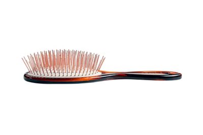 Image showing  Style & Detangle Pet Brush, 100% Premium Alloy Pin, High Polish Acrylic Handle, Large, Oval, Tortoise Finish, 58 - TSL