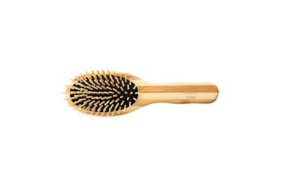 Image showing  The Green Brush Style & Detangle Pet Brush, 100% Premium Bamboo Pin, Pure Bamboo Handle, Small, Oval, Striped Finish, 15P