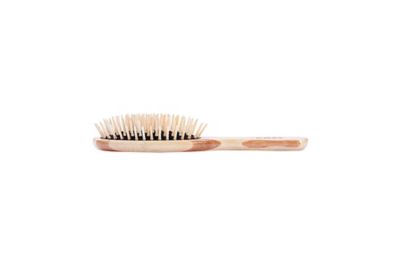 Image showing  The Green Brush Style & Detangle Pet Brush, 100% Premium Bamboo Pin, Pure Bamboo Handle, Small, Oval, Striped Finish, 15P