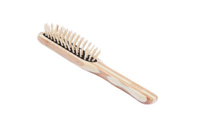 Bass The Green Brush Style & Detangle Pet Brush, 100% Premium Bamboo Pin, Pure Bamboo Handle, Medium, Paddle Striped Finish, 17P