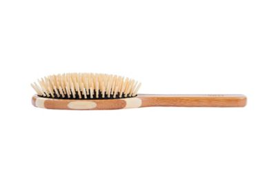 Image showing  The Green Brush Style & Detangle Pet Brush, 100% Premium Bamboo Pin, Pure Bamboo Handle, Large, Oval, Striped Finish, 20P