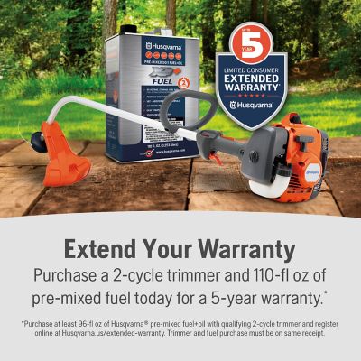 Image showing 7 th Husqvarna 122C 17 in. 22cc Curved Shaft Gas String Trimmer, 2-Cycle