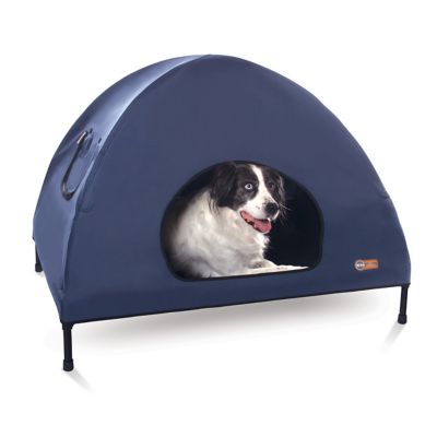 K&H Pet Products Cot House Pet Bed, 30 in. x 42 in. x 32 in., Large, Navy Blue