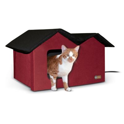 K&H Pet Products Outdoor Heated Extra-Wide Barn Cat House