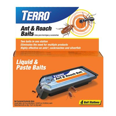 TERRO Ant and Roach Liquid and Paste Bait, 4-Pack