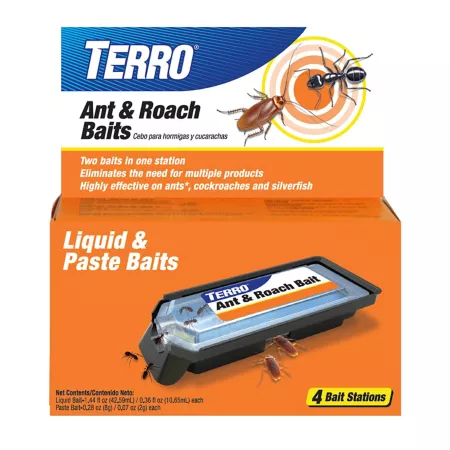 TERRO Liquid Bait and Paste for Ants and Roaches Pack of 4 Insect Bait