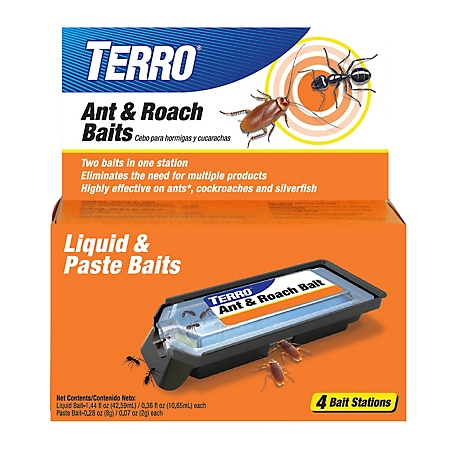 TERRO Ant and Roach Liquid and Paste Bait, 4-Pack