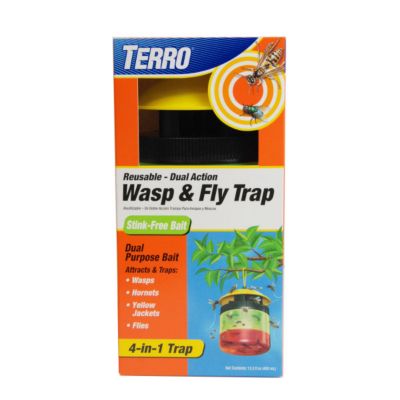 Hornets etc. Flies TERRO Re-Usable / Dual-Action Wasp & Fly Trap for Wasps 