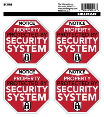 Hillman Security Decal, 6 in. x 6 in.