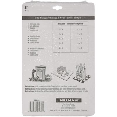 Image showing  3 in. Mylar Reflective-B/S-Packaged-Numbers