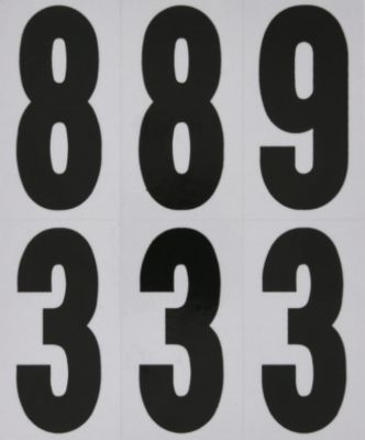 Image showing  3 in. Mylar Reflective-B/S-Packaged-Numbers