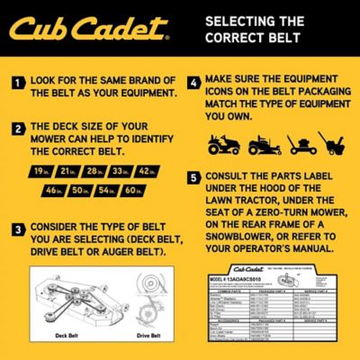 Image showing  60 in. Deck Lawn Mower Deck Belt for Cub Cadet ZT2 Mowers