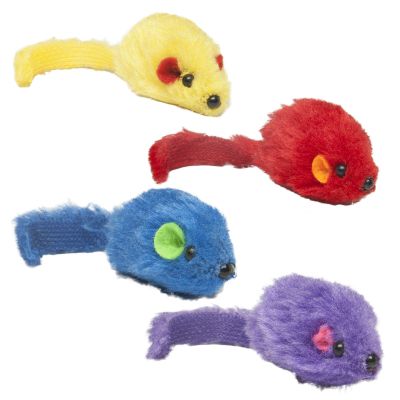 Image showing  Multicolor Mice Cat Toys, 4-Pack