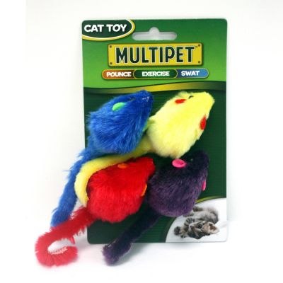 Image showing  Multicolor Mice Cat Toys, 4-Pack