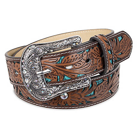 Indigo Supply Co. Women's Western Arabesque Belt with Engraved Buckle, 44 in. L x 1.5 in. W
