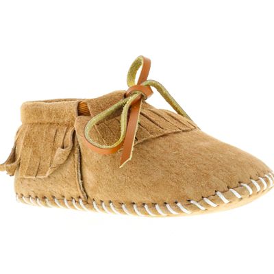 LAMO Girls' Baby Fringe Moccasin Slippers, Rich Suede