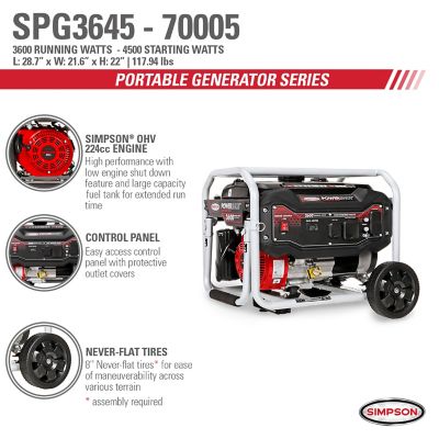 Image showing  4,500/3,600-Watt Gasoline Powered Portable Generator