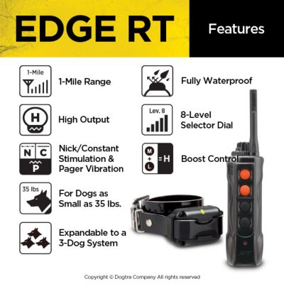 Image showing  1 Mile EDGE RT Long Range High-Output Waterproof 3-Dog Expandable Remote Dog Training E-Collar