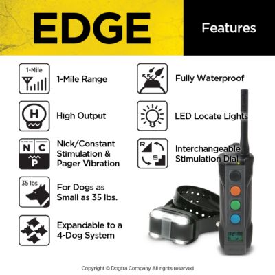 Image showing  EDGE Long Range High-Output Waterproof 4-Dog Expandable Remote Dog Training E-Collar, 1 Mile Range