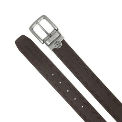 Image showing  Men's Leather Reversible Belt with Engraved Shotgun Shell Buckle, 38 mm