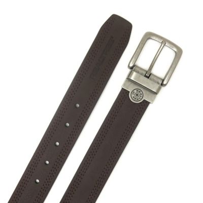 Image showing  Men's Leather Reversible Belt with Shotgun Shell Engraved Buckle, 38 mm